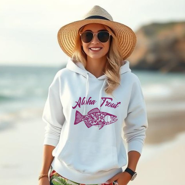 Aloha Trout Hawaiian Fisherman Core Wine Colour Hoodie (Aloha Trout Fisherman Core Hawaiian Tribal pattern hoodie-wine color)