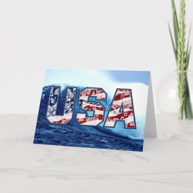Aloha USA Wave Greeting Cards (Front)