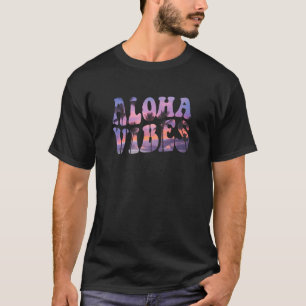 Aloha Vibes Hawaii Hawaiian Island 80s Retro Beach T-Shirt
