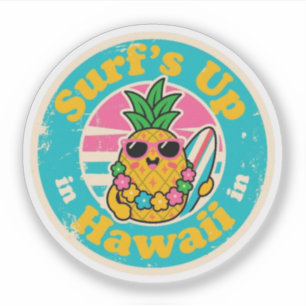 Aloha Vibes_ Pineapple Surfer Vintage Hawaiian Art
