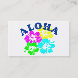 Aloha Vintage Business Cards   Hawaiian flowers