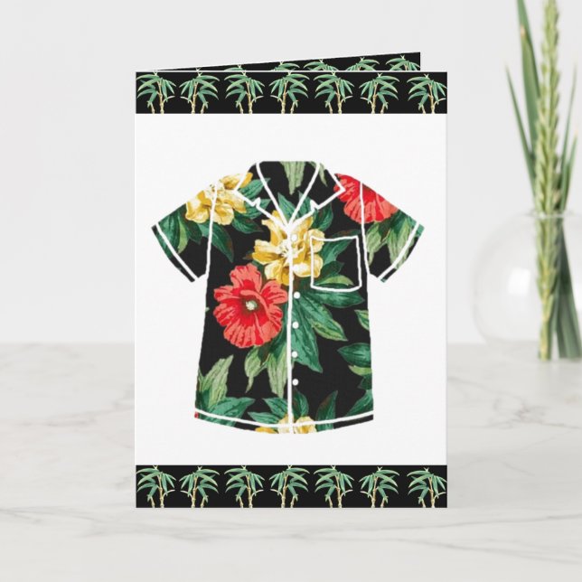 ALOHA VINTAGE HAWAIIAN SHIRT GREETING CARD 1 (Front)