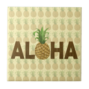 Aloha Vintage Pineapple Hawaiian Hawaii Tile