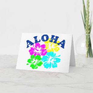 Aloha Vintage Post Card Colourful Hawaiian Flowers