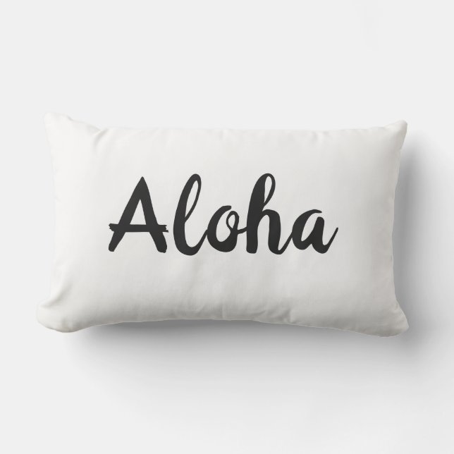 Aloha White Pillow - Outdoor (Front)