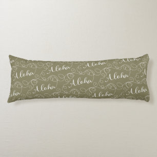 ALOHA white seamless pattern with LINES Body Pillow