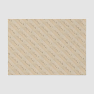 Aloha word sign on the beach sand tissue paper