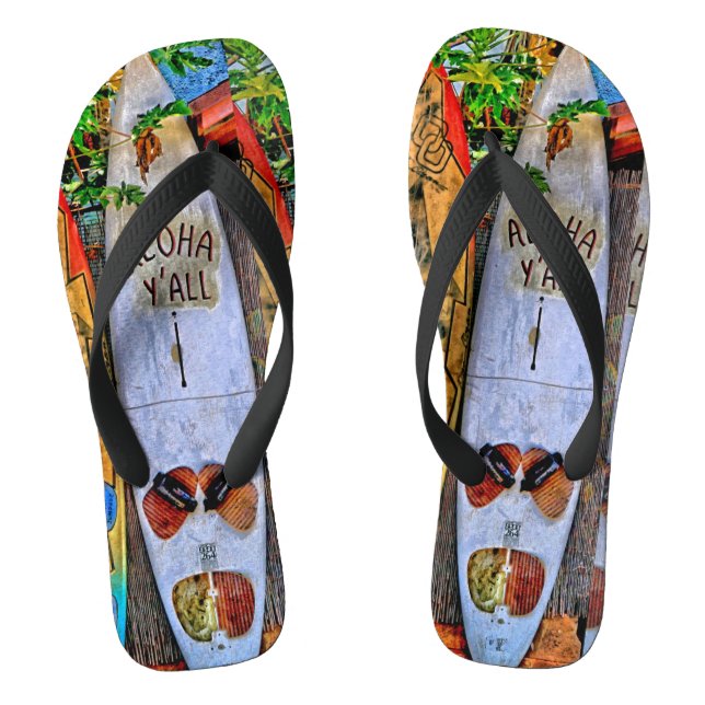 Aloha Yall Flip Flops (Footbed)