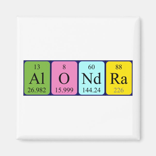 Alondra periodic table name magnet (Front)