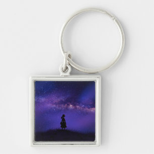 Alone and Starry Night  Keychain