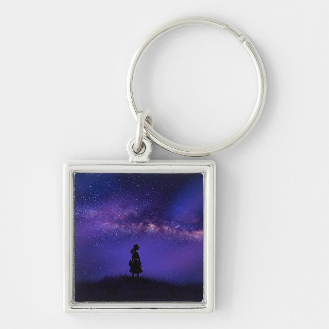 Alone and Starry Night  Keychain (Front)
