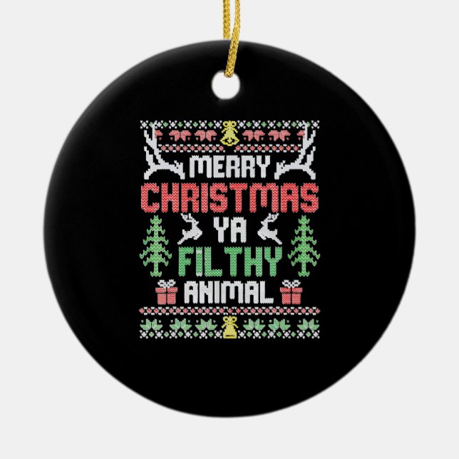 Alone At Home Movies Merry Christmas You Filty Ceramic Ornament (Front)