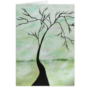 Alone I Waited Abstract Landscape Art Crooked Tree