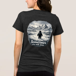 Alone Penguin on Icy Horizon Tri-Blend Shirt