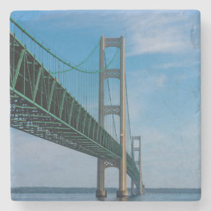 Along Mackinac Bridge Stone Coaster