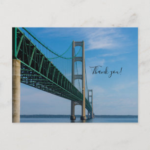 Along Mackinac Bridge Thank You Postcard