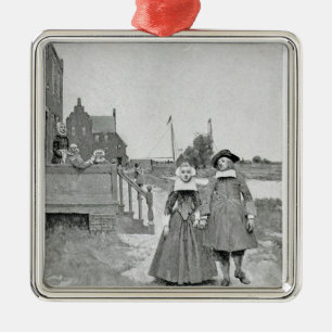 Along the Canal in Old Manhattan Metal Ornament