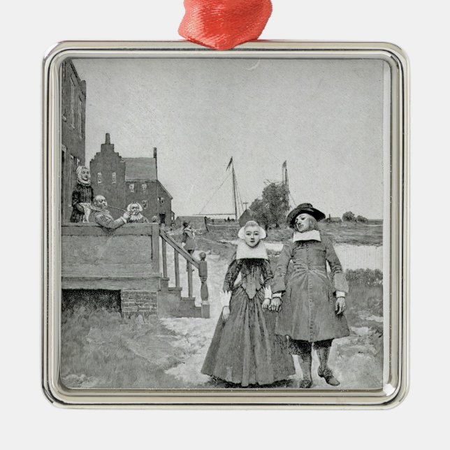 Along the Canal in Old Manhattan Metal Ornament (Front)