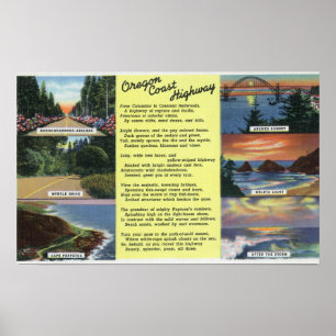 Along the Oregon Coast Highway with a Poem Poster