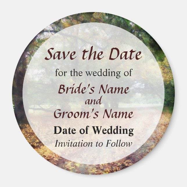 Along the Path Under the Trees Save the Date Magnet (Front)