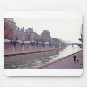 Along The Seine, Walking The Dog Mouse Pad