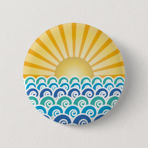 Along the Waves Blue Button