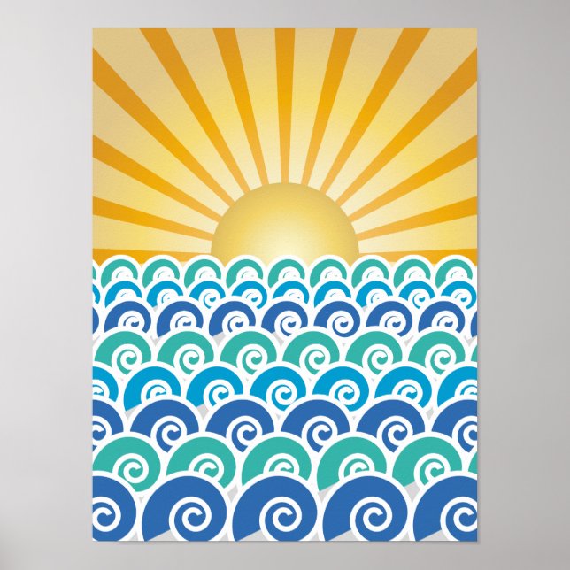 Along the Waves Blue Poster (Front)