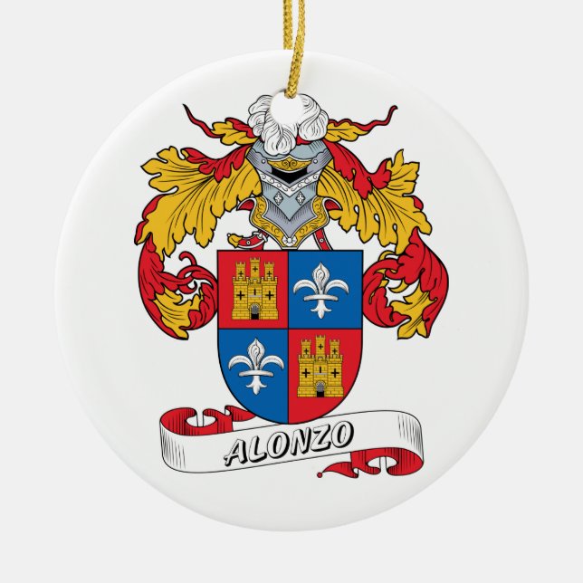 Alonso Family Crest Ceramic Ornament (Front)
