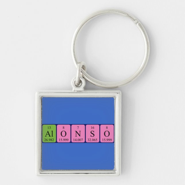 Alonso periodic table name keyring (Front)