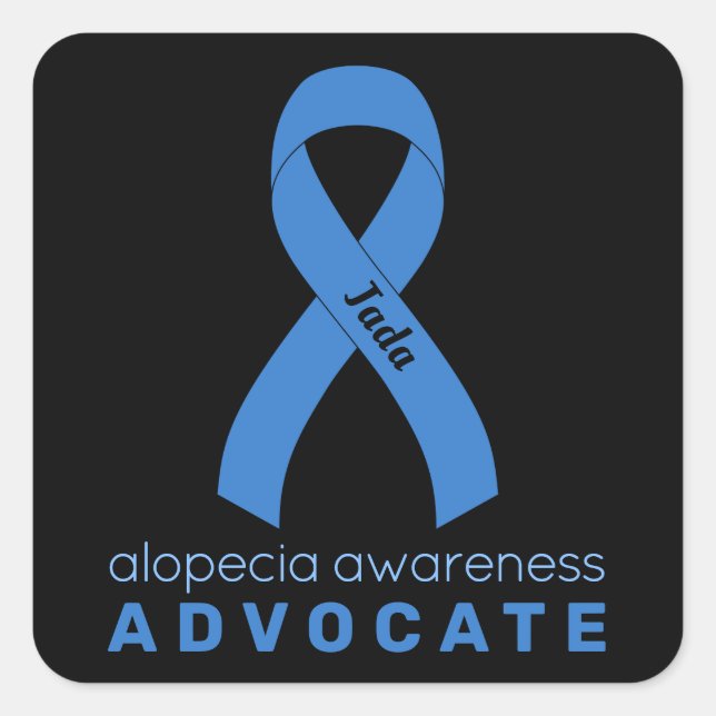 Alopecia Advocate Black Square Sticker (Front)