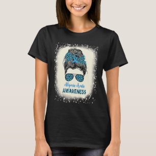 Alopecia Areata Awareness Messy bun Hair Loss Warr T-Shirt