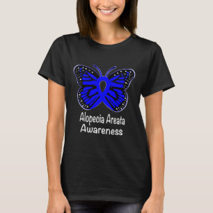 Alopecia Areata Awareness Warrior Support Blue Rib T-Shirt
