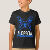 Alopecia Awareness Blue Ribbon Butterfly Alopecia 