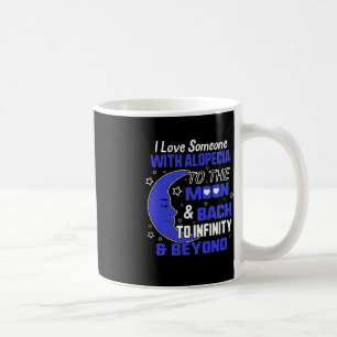 Alopecia Awareness Dark Blue Ribbon Hair Loss Supp Coffee Mug