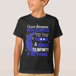 Alopecia Awareness Dark Blue Ribbon Hair Loss Supp T-Shirt
