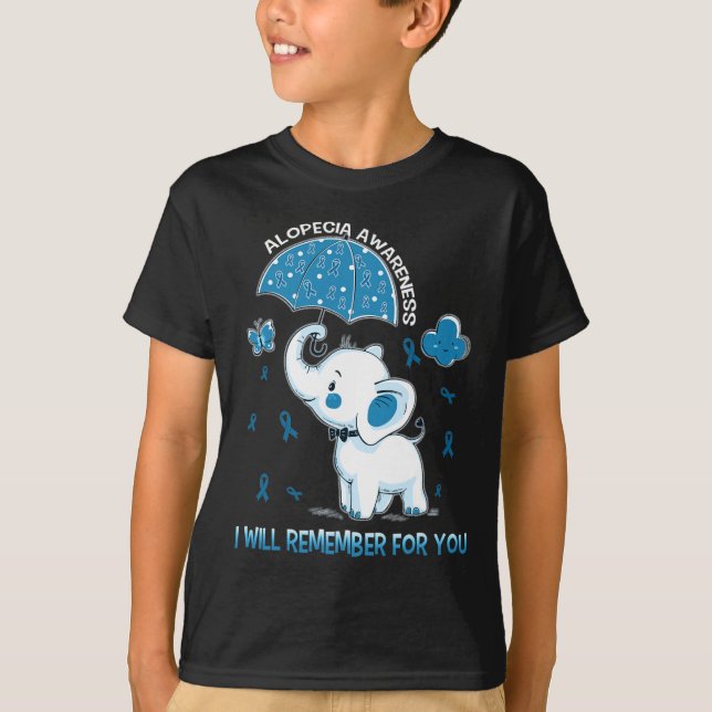 Alopecia Awareness Elephant  T-Shirt (Front)