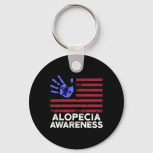 Alopecia Awareness Hair Loss Warrior Coping Surviv Keychain