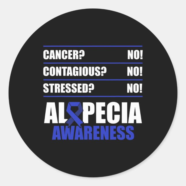 Alopecia Awareness Hair Loss Warrior Fighting Surv Classic Round Sticker (Front)