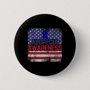 Alopecia Awareness Hair Loss Warrior Fights Surviv 2 Inch Round Button