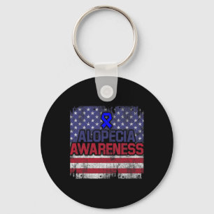Alopecia Awareness Hair Loss Warrior Fights Surviv Keychain