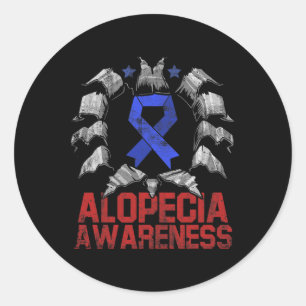Alopecia Awareness Hair Loss Warrior Living Surviv Classic Round Sticker