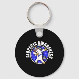Alopecia Awareness Hair Loss Warrior Loving Surviv Keychain