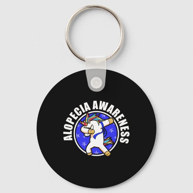 Alopecia Awareness Hair Loss Warrior Loving Surviv Keychain (Front)