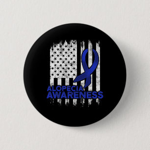 Alopecia Awareness Hair Loss Warrior Overcome Surv 2 Inch Round Button