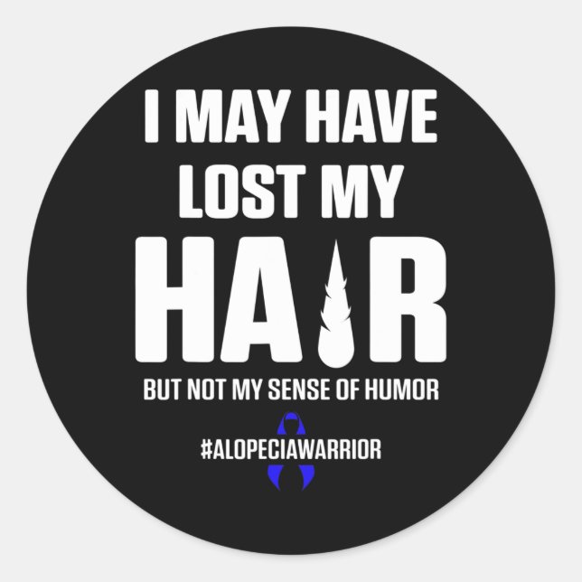 Alopecia Awareness Hair Loss Warrior Survivor 5 Classic Round Sticker (Front)