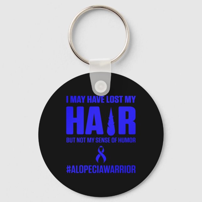 Alopecia Awareness Hair Loss Warrior Survivor  Keychain (Front)