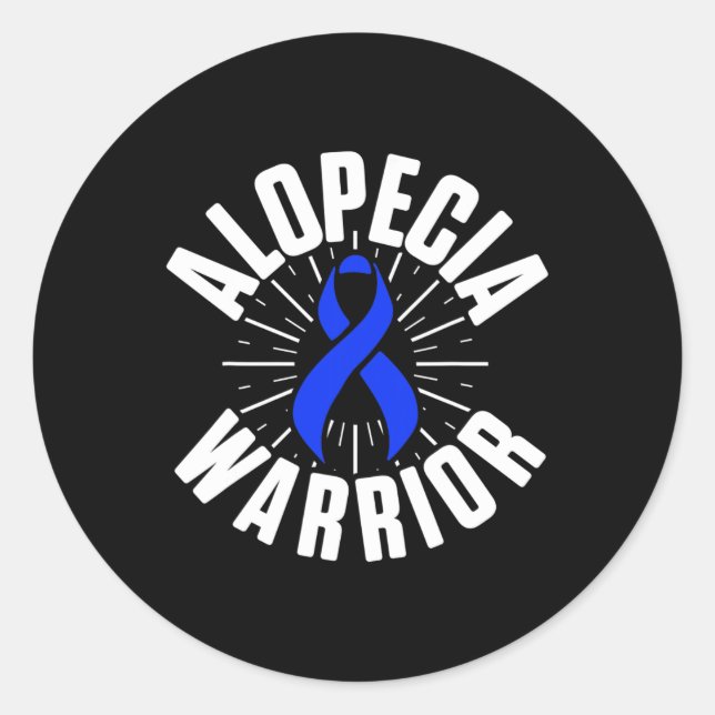 Alopecia Awareness Hair Loss Warrior Therapeutic S Classic Round Sticker (Front)