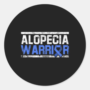 Alopecia Awareness Hair Loss Warrior Tool Flag Sur Classic Round Sticker