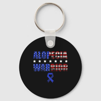 Alopecia Awareness Hair Loss Warrior Treating Surv Keychain