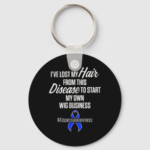Alopecia Awareness Hair Loss Warrior Wig Survivor  Keychain
